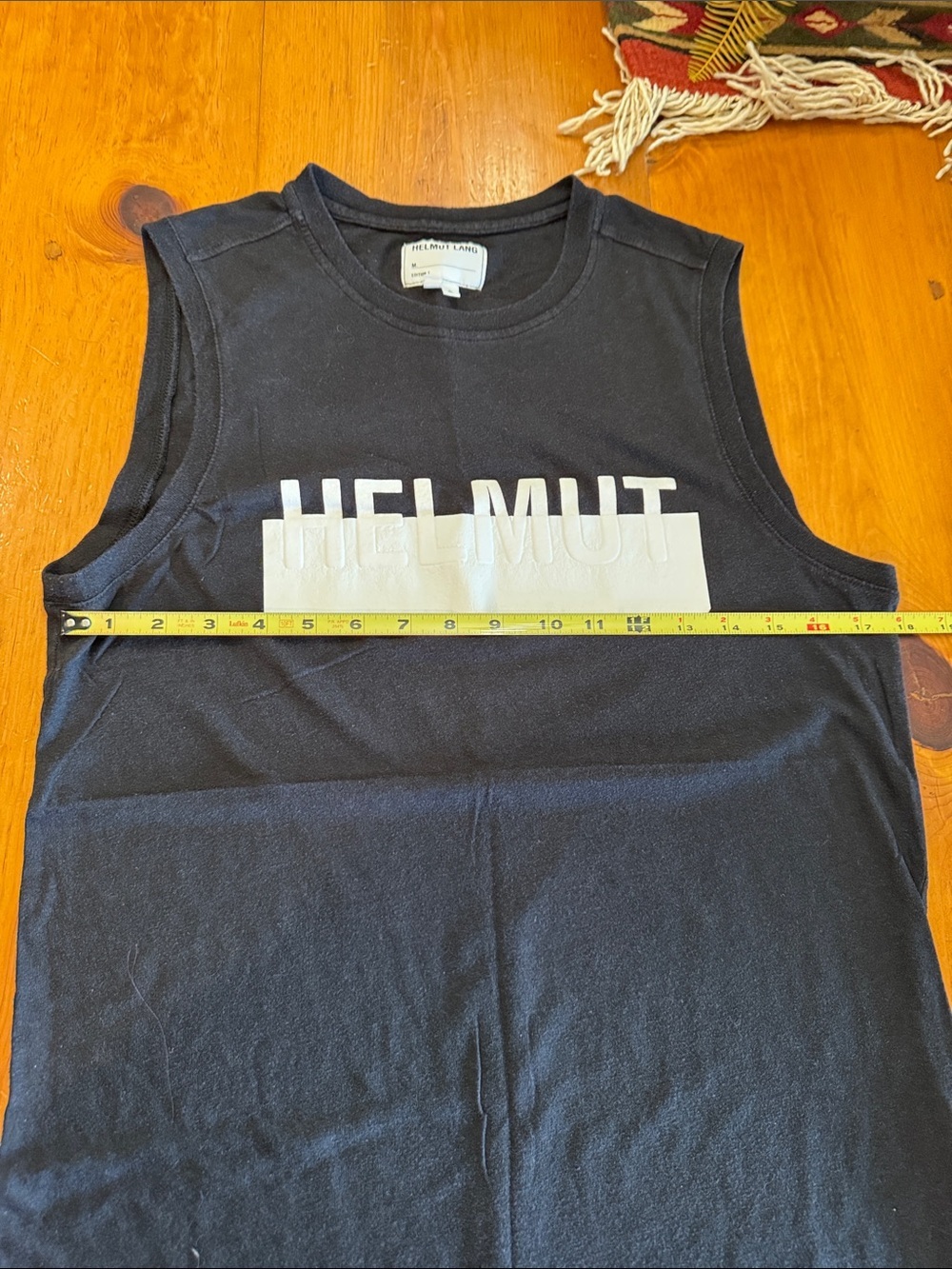 Helmut Lang Black Tank with White Logo - Picture 11 of 12